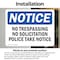 Signmission No Trespassing No Soliciting Police Take Notice OSHA Notice Sign, Vinyl Decal, 14in W x 10in L, 2PK OS-2PACK-NS-D-1014-L-14941 - alternate 5